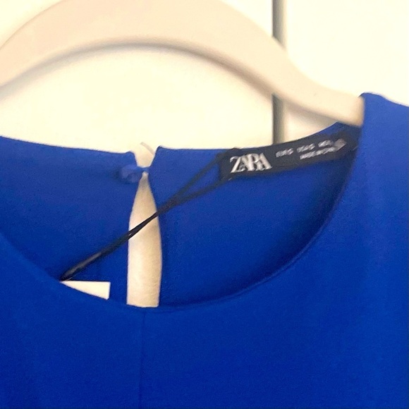 ZARA Blue Crepe Palazzo Jumpsuit - Picture 6 of 9